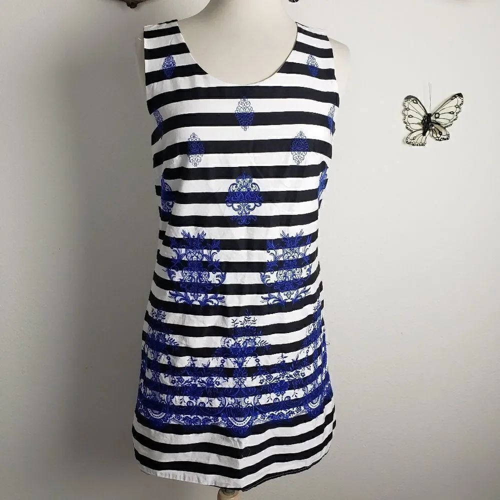 Skies are blue stitch fix striped mini shift dress